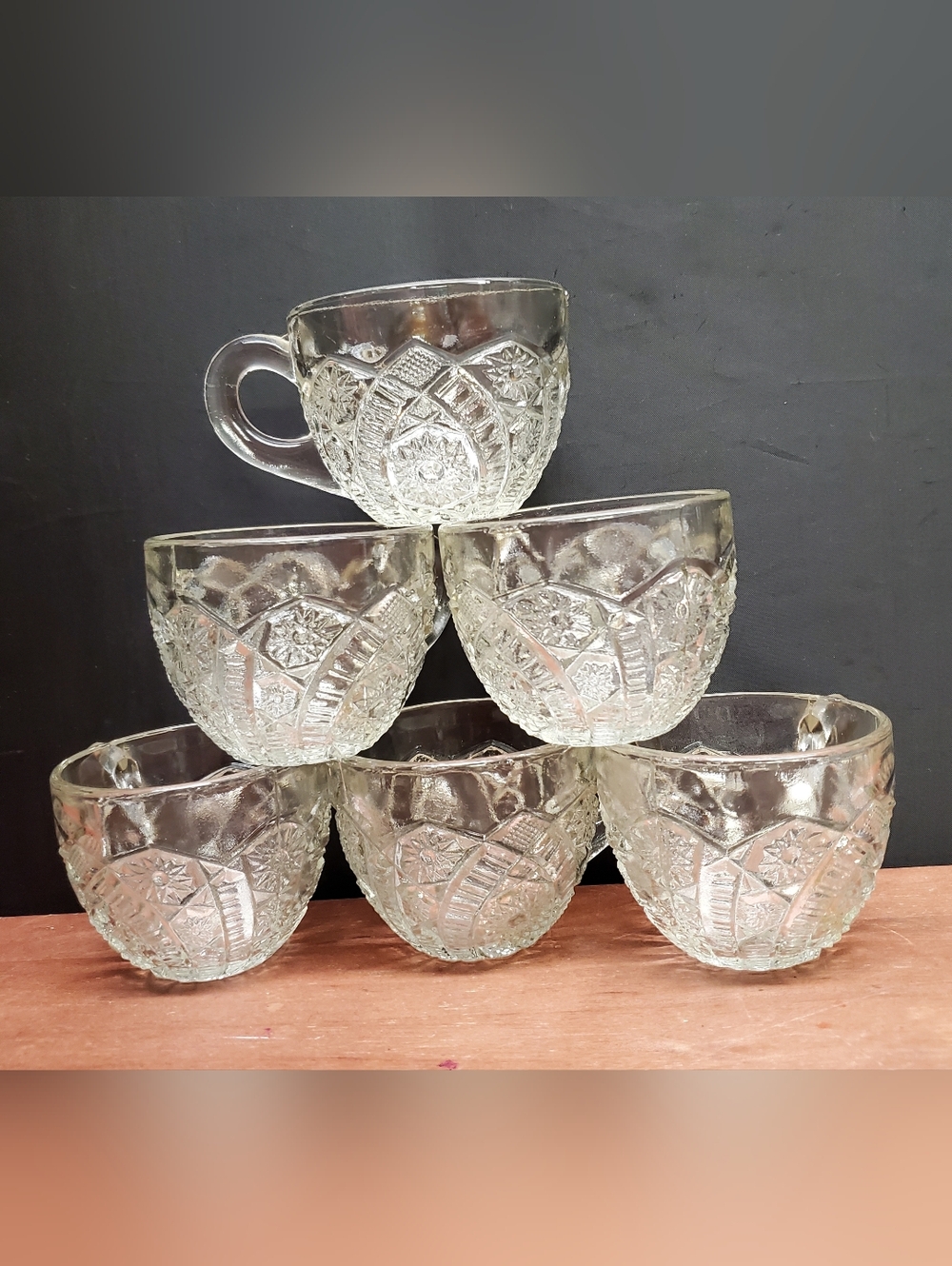 Vintage Punch Bowl Glasses Cups Set of 6